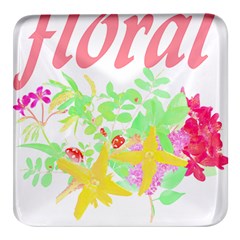 Floral T- Shirt Floral 4 Square Glass Fridge Magnet (4 Pack) by EnriqueJohnson