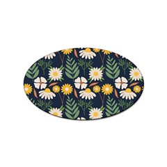 Flower Grey Pattern Floral Sticker (oval)