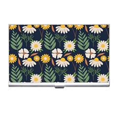 Flower Grey Pattern Floral Business Card Holder