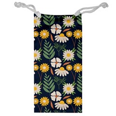 Flower Grey Pattern Floral Jewelry Bag