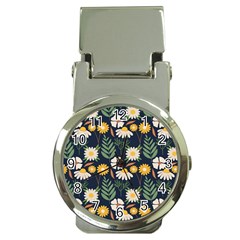 Flower Grey Pattern Floral Money Clip Watches by Dutashop