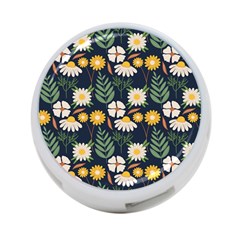 Flower Grey Pattern Floral 4-port Usb Hub (one Side) by Dutashop