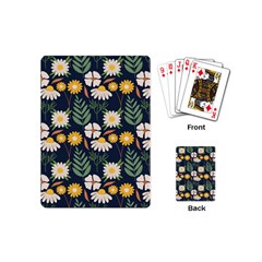 Flower Grey Pattern Floral Playing Cards Single Design (mini)