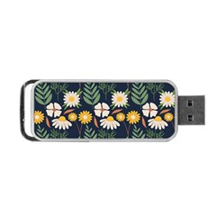 Flower Grey Pattern Floral Portable Usb Flash (one Side) by Dutashop