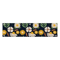 Flower Grey Pattern Floral Banner And Sign 4  X 1  by Dutashop