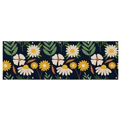 Flower Grey Pattern Floral Banner And Sign 12  X 4  by Dutashop