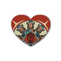 Skull Grateful Dead Phone Gratefuldead Rubber Heart Coaster (4 Pack) by Sarkoni