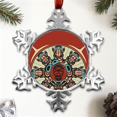 Skull Grateful Dead Phone Gratefuldead Metal Small Snowflake Ornament by Sarkoni