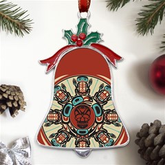 Skull Grateful Dead Phone Gratefuldead Metal Holly Leaf Bell Ornament by Sarkoni