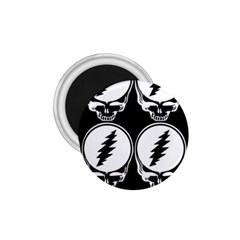 Black And White Deadhead Grateful Dead Steal Your Face Pattern 1 75  Magnets by Sarkoni