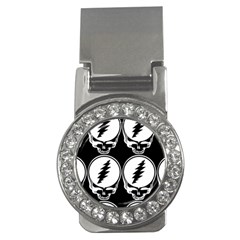 Black And White Deadhead Grateful Dead Steal Your Face Pattern Money Clips (cz)  by Sarkoni