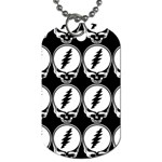 Black And White Deadhead Grateful Dead Steal Your Face Pattern Dog Tag (One Side) Front