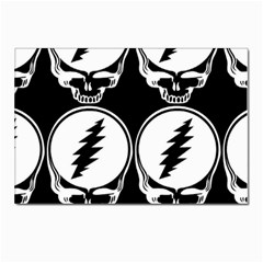 Black And White Deadhead Grateful Dead Steal Your Face Pattern Postcards 5  X 7  (pkg Of 10) by Sarkoni