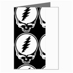 Black And White Deadhead Grateful Dead Steal Your Face Pattern Greeting Card Left