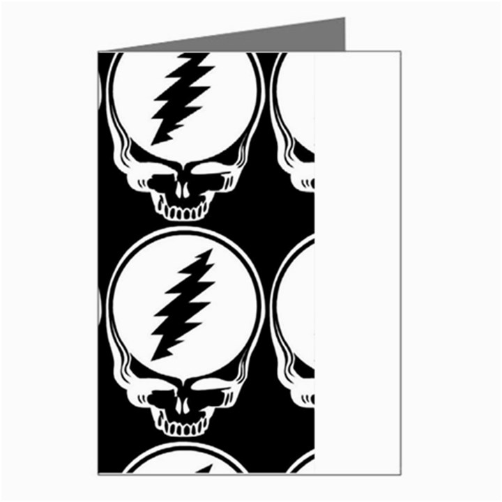 Black And White Deadhead Grateful Dead Steal Your Face Pattern Greeting Card