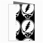 Black And White Deadhead Grateful Dead Steal Your Face Pattern Greeting Card Right