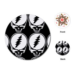 Black And White Deadhead Grateful Dead Steal Your Face Pattern Playing Cards Single Design (round) by Sarkoni