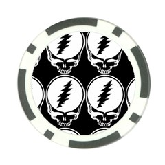 Black And White Deadhead Grateful Dead Steal Your Face Pattern Poker Chip Card Guard by Sarkoni