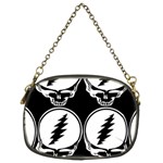 Black And White Deadhead Grateful Dead Steal Your Face Pattern Chain Purse (Two Sides) Front