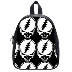 Black And White Deadhead Grateful Dead Steal Your Face Pattern School Bag (small) by Sarkoni