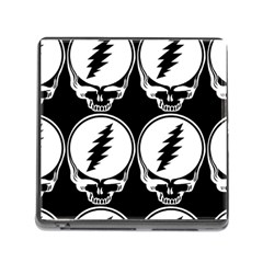 Black And White Deadhead Grateful Dead Steal Your Face Pattern Memory Card Reader (square 5 Slot) by Sarkoni