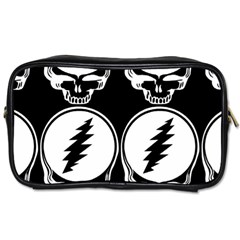 Black And White Deadhead Grateful Dead Steal Your Face Pattern Toiletries Bag (one Side) by Sarkoni