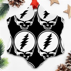 Black And White Deadhead Grateful Dead Steal Your Face Pattern Ornament (snowflake) by Sarkoni