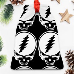 Black And White Deadhead Grateful Dead Steal Your Face Pattern Bell Ornament (two Sides) by Sarkoni