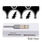 Black And White Deadhead Grateful Dead Steal Your Face Pattern Memory Card Reader (Stick) Front