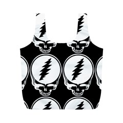 Black And White Deadhead Grateful Dead Steal Your Face Pattern Full Print Recycle Bag (m) by Sarkoni