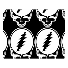 Black And White Deadhead Grateful Dead Steal Your Face Pattern Two Sides Premium Plush Fleece Blanket (large) by Sarkoni