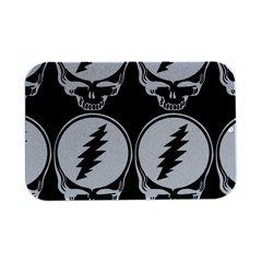 Black And White Deadhead Grateful Dead Steal Your Face Pattern Open Lid Metal Box (silver)   by Sarkoni