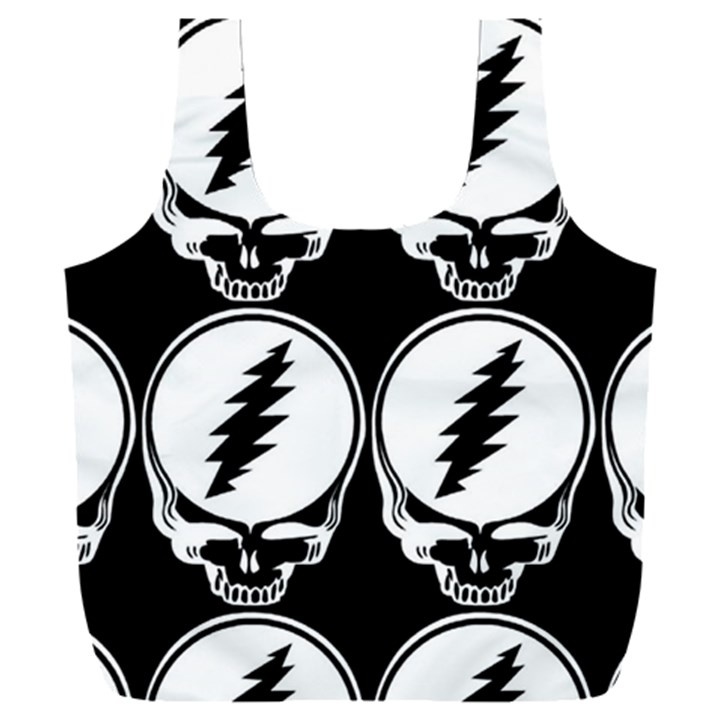 Black And White Deadhead Grateful Dead Steal Your Face Pattern Full Print Recycle Bag (XXL)