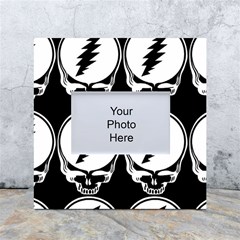 Black And White Deadhead Grateful Dead Steal Your Face Pattern White Box Photo Frame 4  X 6  by Sarkoni