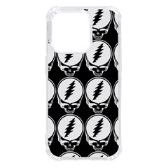 Black And White Deadhead Grateful Dead Steal Your Face Pattern Iphone 14 Pro Tpu Uv Print Case by Sarkoni