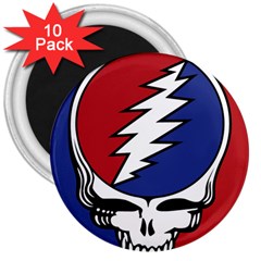 Grateful Dead 3  Magnets (10 Pack)  by Sarkoni