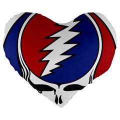 Grateful Dead Large 19  Premium Heart Shape Cushions by Sarkoni