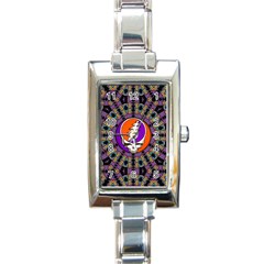 Gratefuldead Grateful Dead Pattern Rectangle Italian Charm Watch by Sarkoni