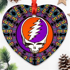 Gratefuldead Grateful Dead Pattern Ornament (heart) by Sarkoni