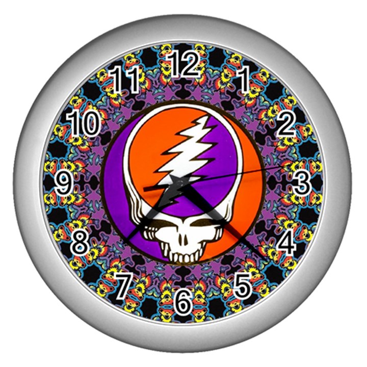 Gratefuldead Grateful Dead Pattern Wall Clock (Silver)