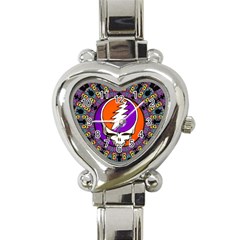 Gratefuldead Grateful Dead Pattern Heart Italian Charm Watch by Sarkoni