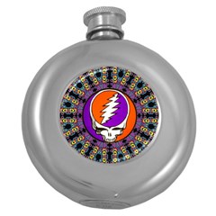 Gratefuldead Grateful Dead Pattern Round Hip Flask (5 Oz) by Sarkoni