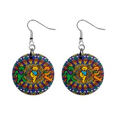 Grateful Dead Pattern Mini Button Earrings