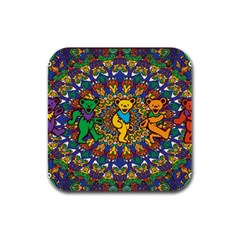 Grateful Dead Pattern Rubber Square Coaster (4 pack)