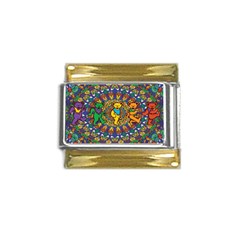 Grateful Dead Pattern Gold Trim Italian Charm (9mm)