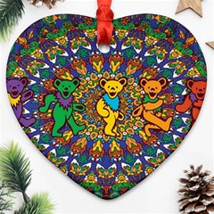 Grateful Dead Pattern Heart Ornament (Two Sides)