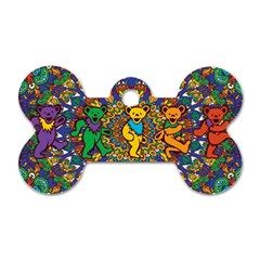 Grateful Dead Pattern Dog Tag Bone (Two Sides)