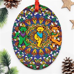 Grateful Dead Pattern Oval Filigree Ornament (Two Sides)