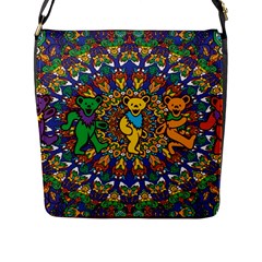 Grateful Dead Pattern Flap Closure Messenger Bag (L)