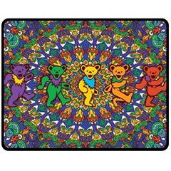 Grateful Dead Pattern Two Sides Fleece Blanket (Medium)